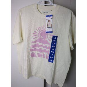 Ladies Quiksilver Size L Pink Sun Graphic Tee